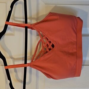 Zenana Outfitters Strappy Coral Sports Bra